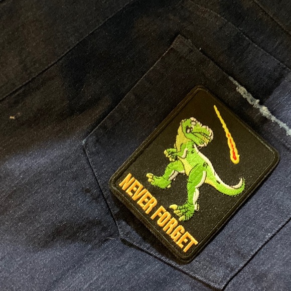 Leopard Side Panel w Patch Jean Skirt - Picture 8 of 9